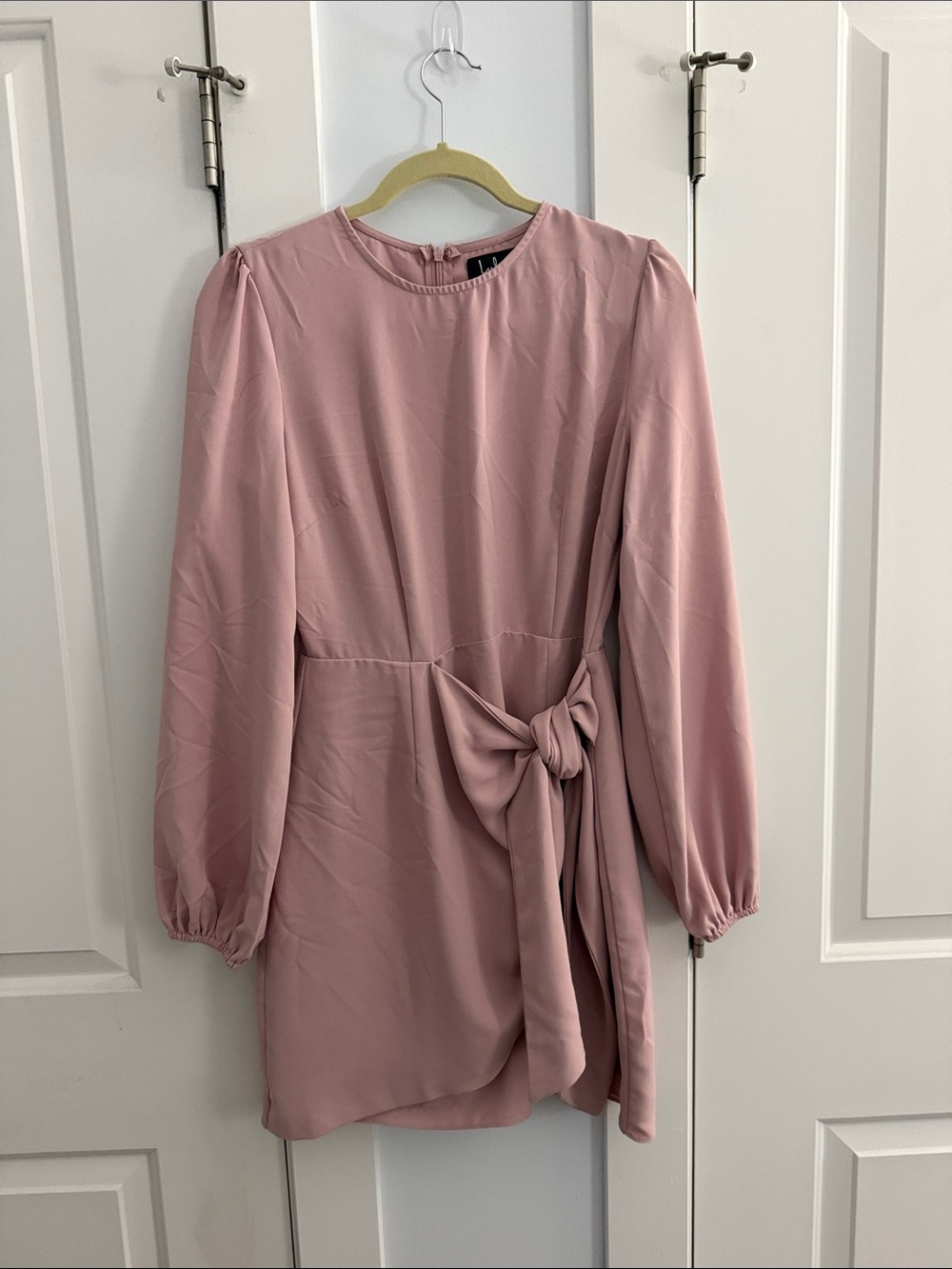 Lulu's Dusty Rose Long-Sleeve Tie-Waist Dress